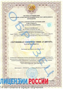Образец сертификата соответствия аудитора №ST.RU.EXP.00006174-1 Кодинск Сертификат ISO 22000